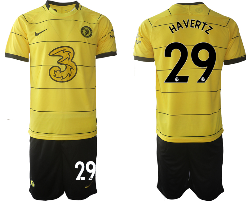 Men 2021-2022 Club Chelsea away yellow #29 Soccer Jersey